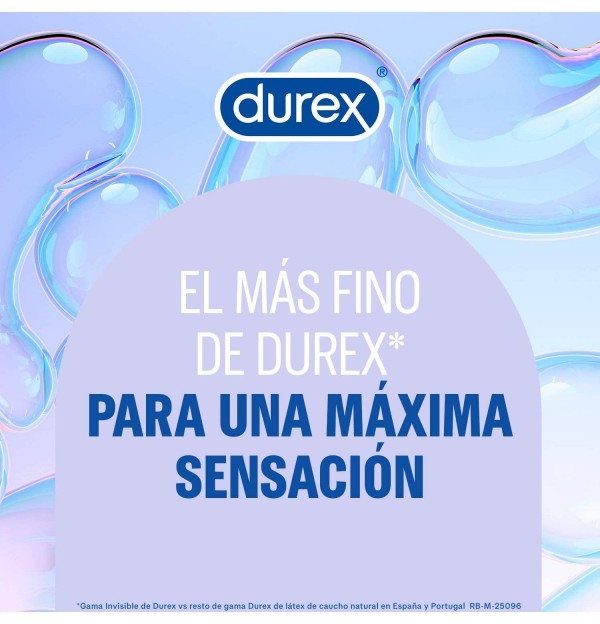 Durex Invisible Extra Fino Extra Lubricado - Preservativos (12 Unidades)