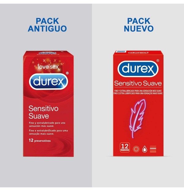 Durex Sensitivo Suave - Preservativos (12 Unidades)