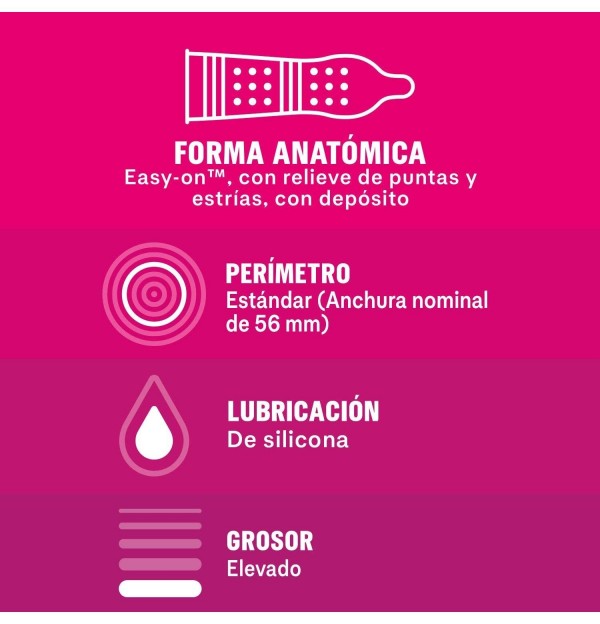 Durex Dame Placer - Preservativos (12 Unidades)