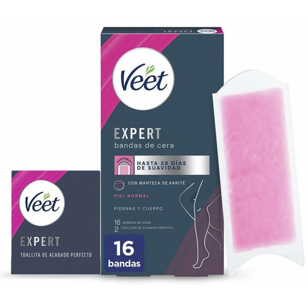 Veet Expert Bandas De Cera Depilatoria Piernas Y Cuerpo Piel Normal 16Uds