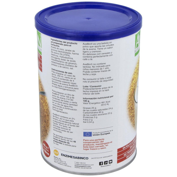 Sabinco Avebin Bebida Avena Polvo 400G