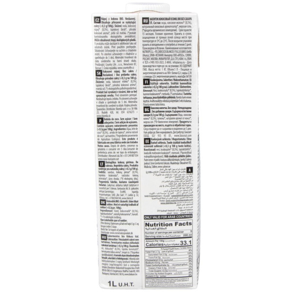 Ecomil Bebida De Coco Nature 1Lt 6Uds. Bio S/A