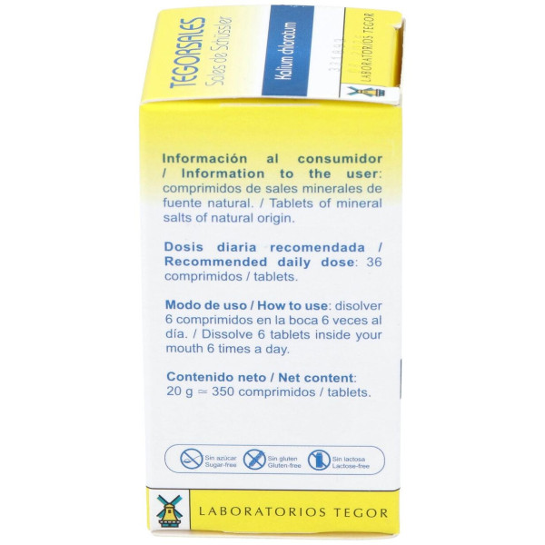 Kalium-Chlor.D6 Tegorsales (Nº4) 350 Comp.20G