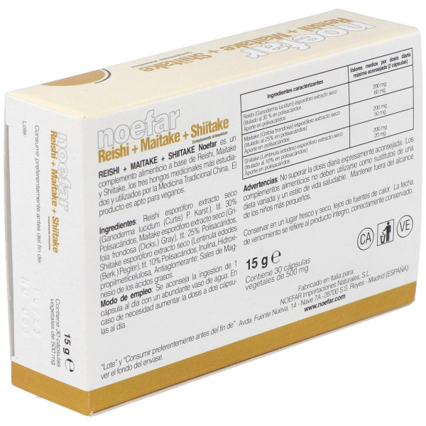 Noefar Reishi Maitake Shitake 30Caps