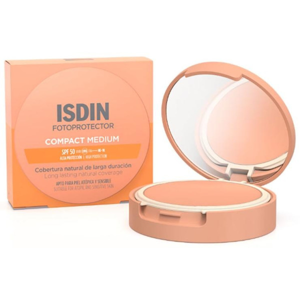 Fotoprotector Compact Cobertura Natural De Larga Duración Spf50 Medium 10 Gr