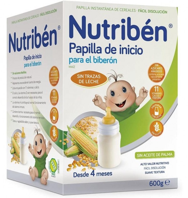 Nutriben Inicio Biberon - Papilla Sin Gluten, 600 G. - Alter