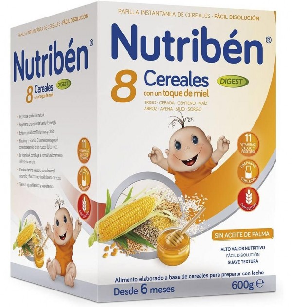 Papilla Nutriben 8 Cereales Y Miel Digest, 600 G. -Alter