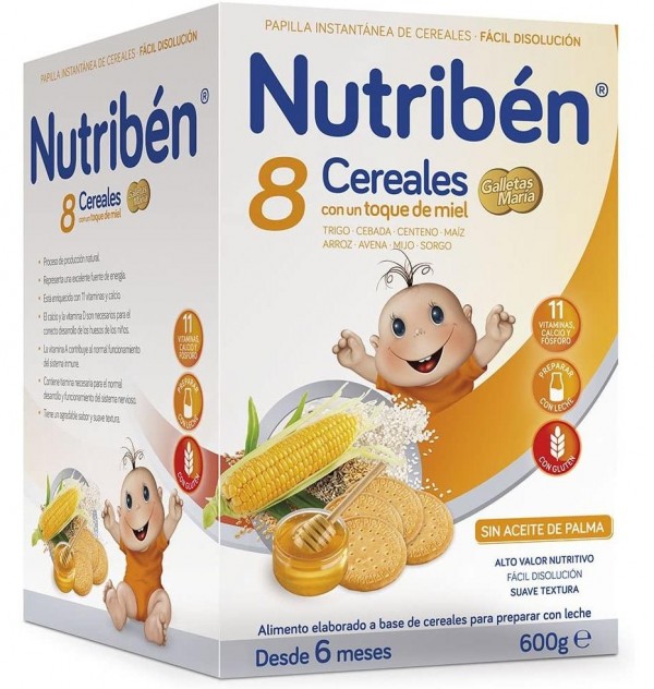 Nutriben 8 Cereales Y Miel Galletas Maria, 600 G.- Alter