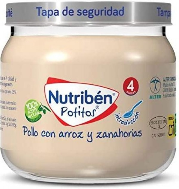 Nutriben Potito Inicio A La Carne, Pollo Con Arroz Y Zanahorias. - Alter