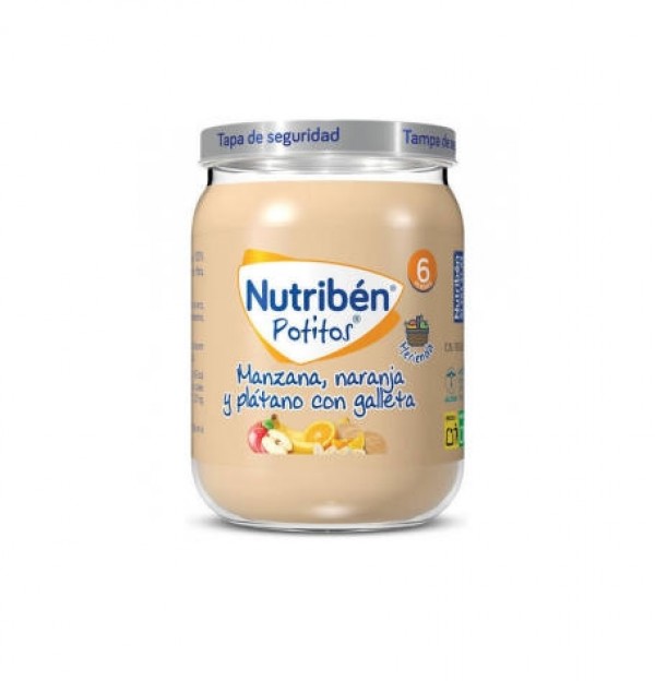 Nutriben Potito Merienda - Manzana Naranja Y Platano Con Galleta. - Alter