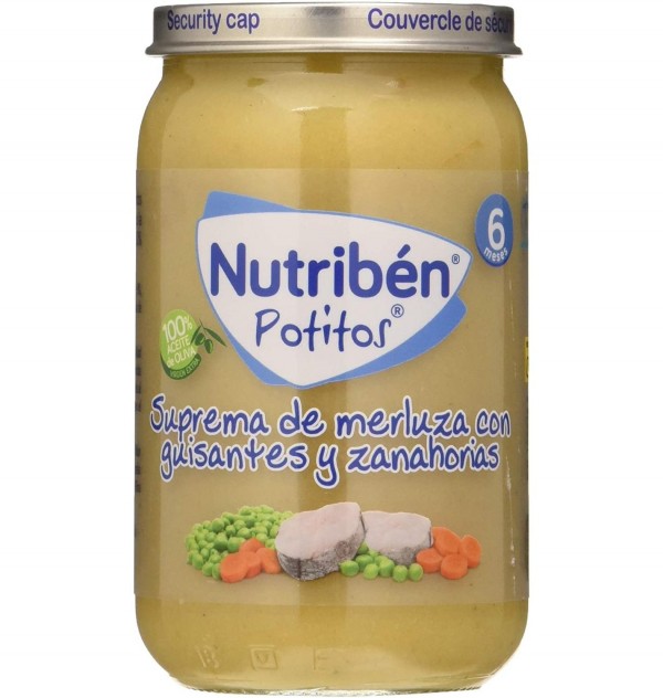 Nutriben Suprema De Merluza Con Guisantes Zanahorias. - Alter