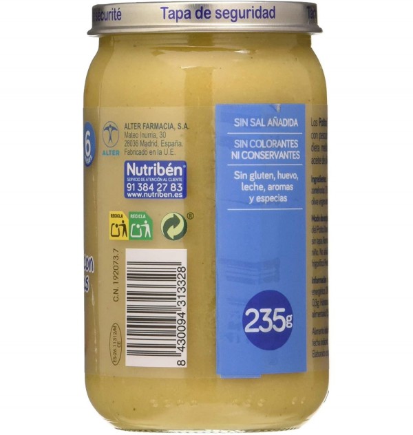 Nutriben Suprema De Merluza Con Guisantes Zanahorias. - Alter