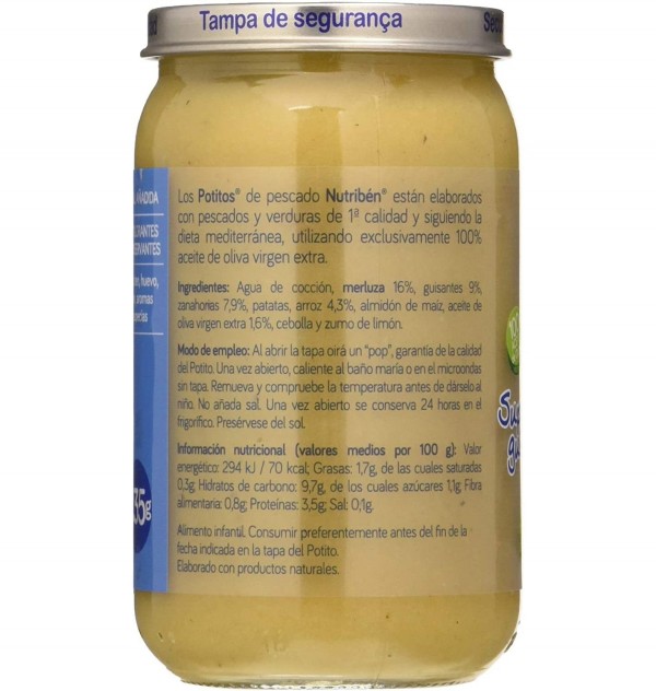 Nutriben Suprema De Merluza Con Guisantes Zanahorias. - Alter