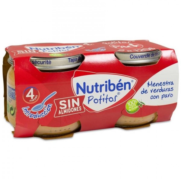 Nutriben Potitos Introducción A La Carne: Menestra De Verduras Con Pavo 2X120G