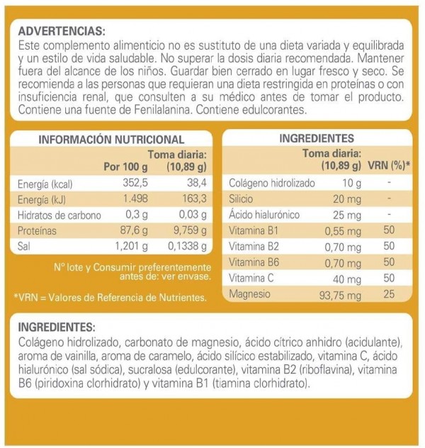 Epaplus Colageno + Silicio + Hialuronico - + Magnesio Polvo (1 Envase 326,86 G Sabor Vainilla)