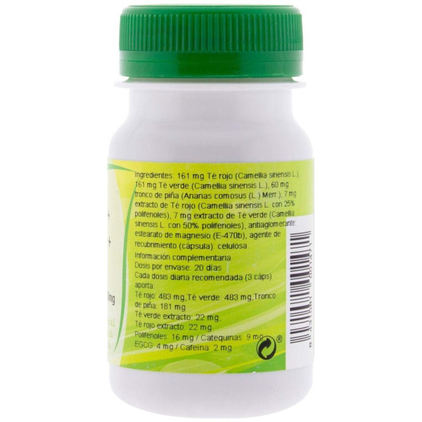 Ghf Té Verde + Té Rojo + Piña 500Mg 60Cáps