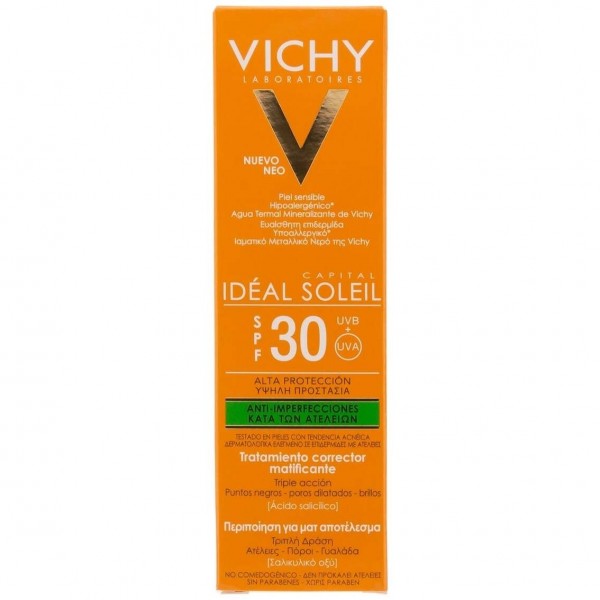 Vichy Idéal Soleil Cuidado Protector Anti-Imperfecciones 3 En 1 Spf30+ 50Ml
