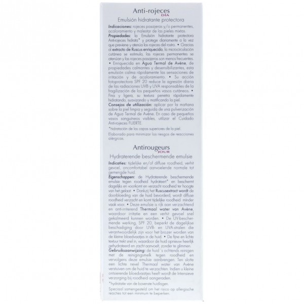 Avène Anti-Rojeces Día Emulsión Hidratante Protectora Spf 20, 40 Ml