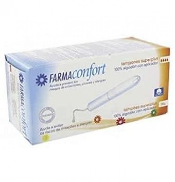 Farmaconfort Tampones Con Aplicador 100% Algodon, 14 Uds Súper Plus.- Farmaconfort 