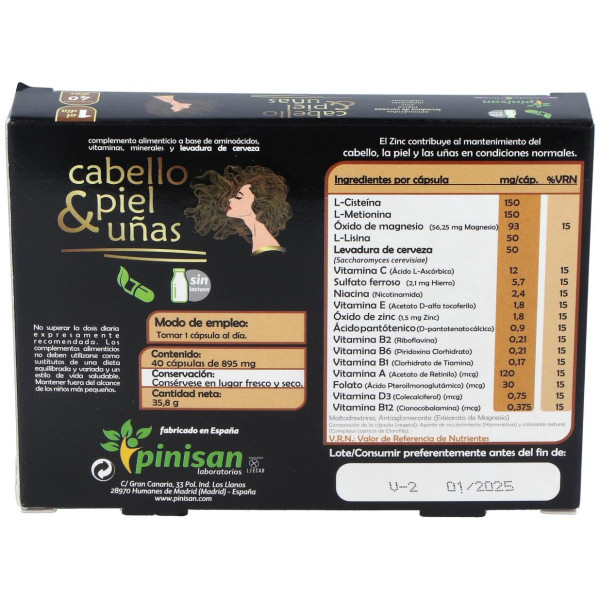 Pinisan Cabello, Piel Y Uñas 40Cáps