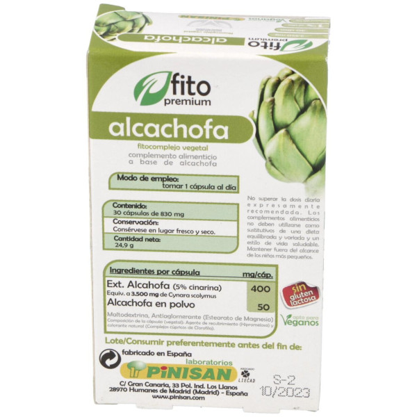 Fito Premium - Alcachofa - Pinisan - 30 Cápsulas