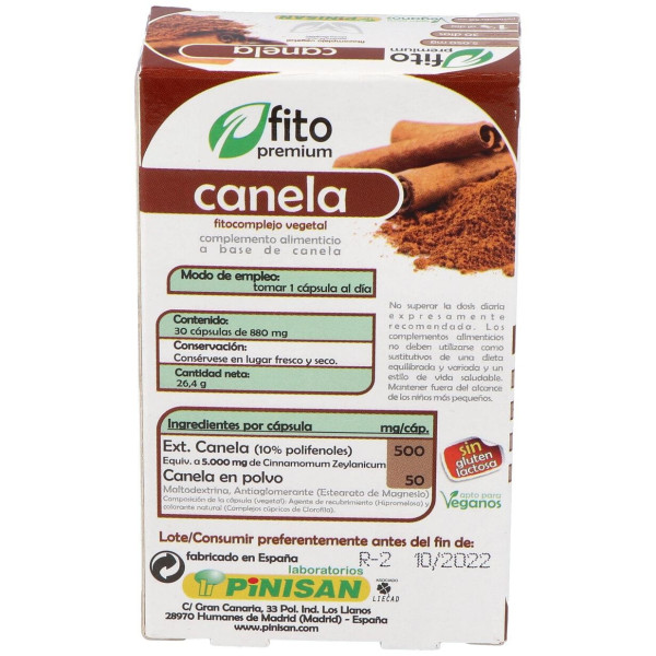 Fito Premium - Canela - Pinisan - 30 Cápsulas