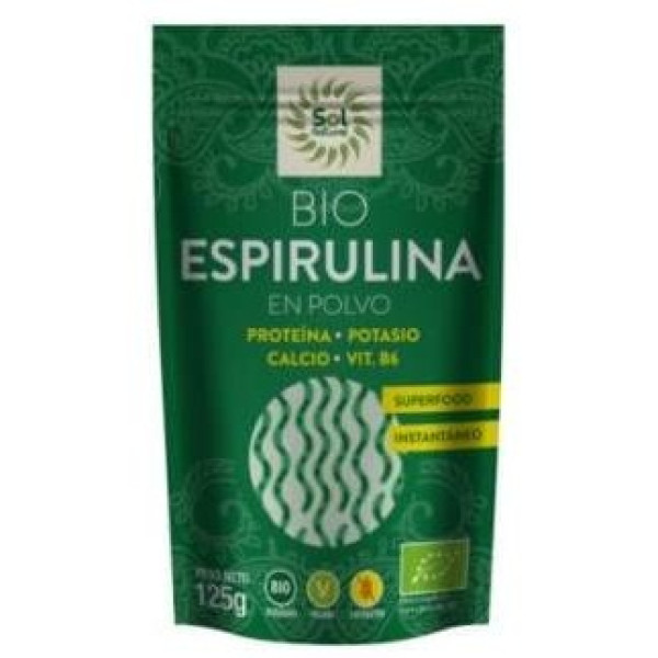 Solnatural Espirulina Polvo Bio S/G Vegan 125G