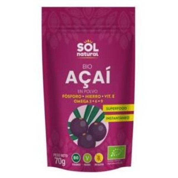 Solnatural Acai Polvo Bio S/G Vegano 70G