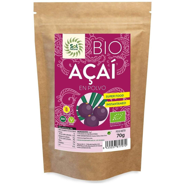 Solnatural Acai Polvo Bio S/G Vegano 70G