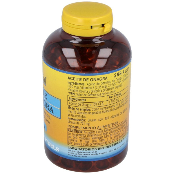 Aceite De Onagra 500Mg. (10% Gla) 400Perlas