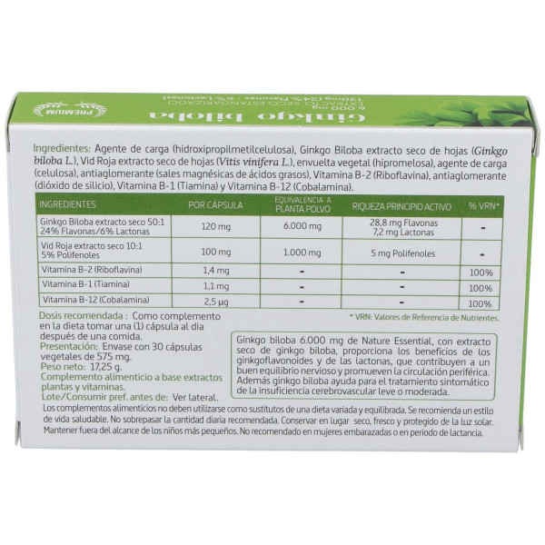 Ginkgo Biloba 6000Mg. 30Cap.