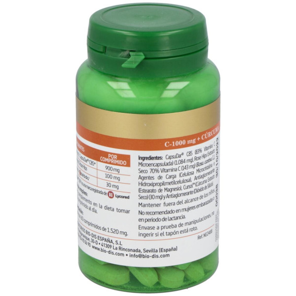 Nature Essential Plus Vitamina C 1000Mg Rose Hips+Curcuma 60Comp