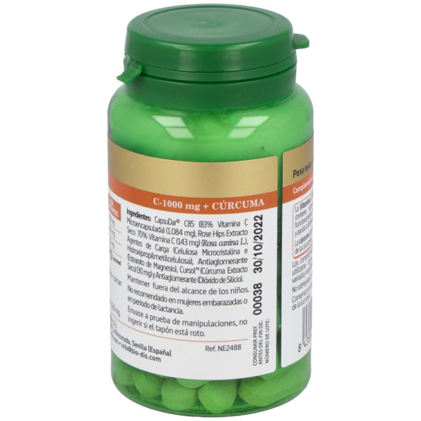 Nature Essential Plus Vitamina C 1000Mg Rose Hips+Curcuma 60Comp