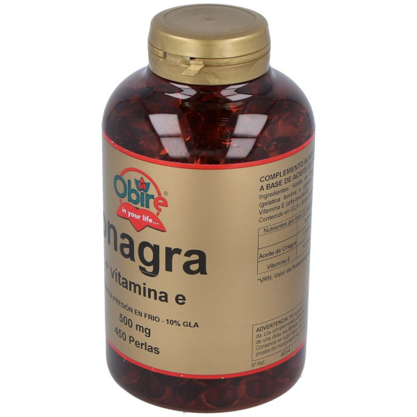 Obire Aceite De Onagra + Vit E 500Mg 450 Perlas