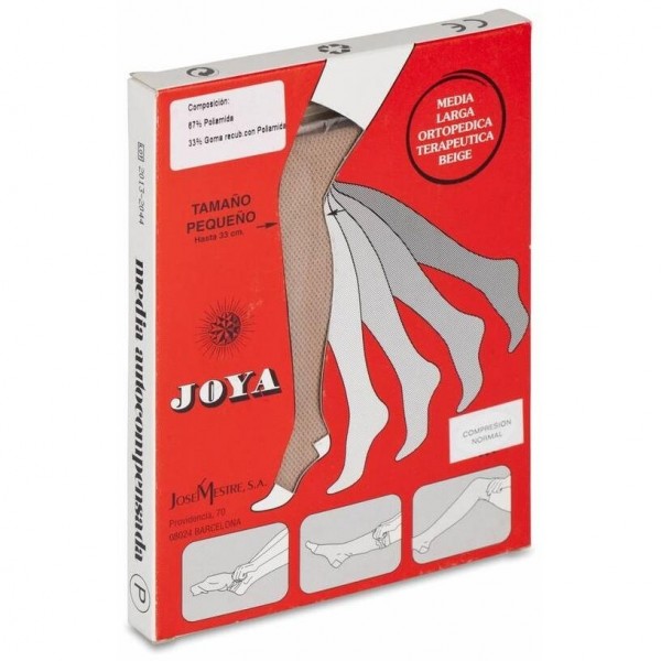 Joya Media Extra Larga De Compresión Normal Beige Talla Mediana, 1 Ud