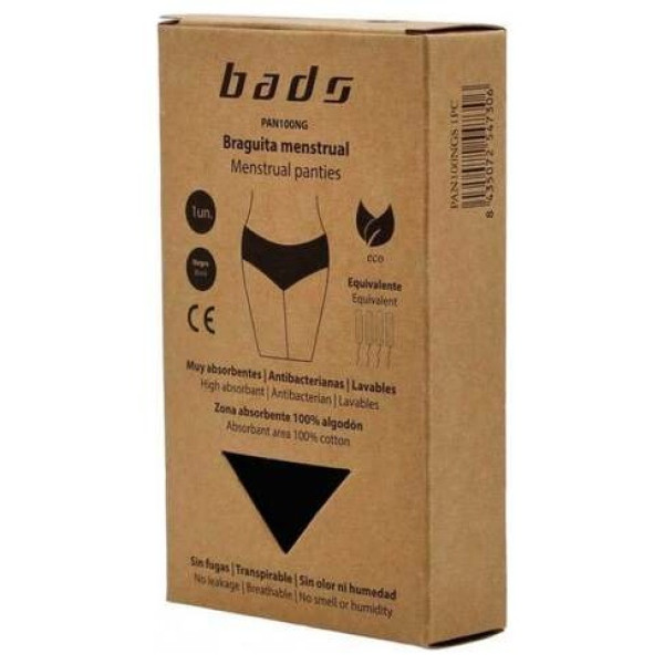 Braguita Menstrual Negra Sin Costura Talla 2Xl.