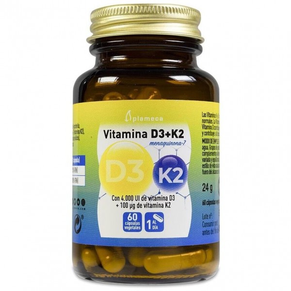 Plameca Vitamina D3 + K2, 60 Cápsulas Vegetales