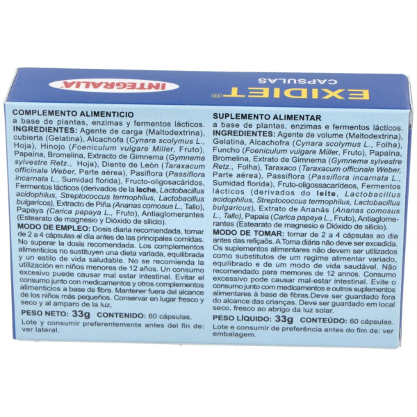 Integralia Exidiet Vientre Plano 60Caps