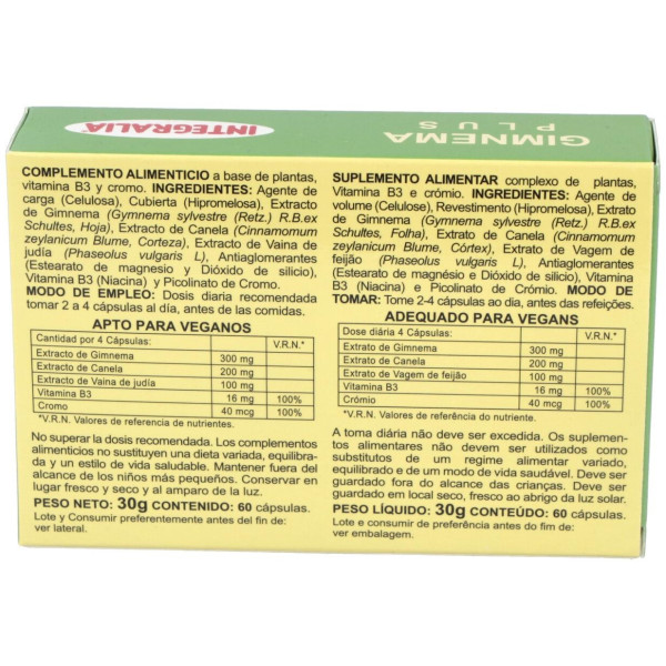 Integralia Gimnema Plus 60 Cápsulas