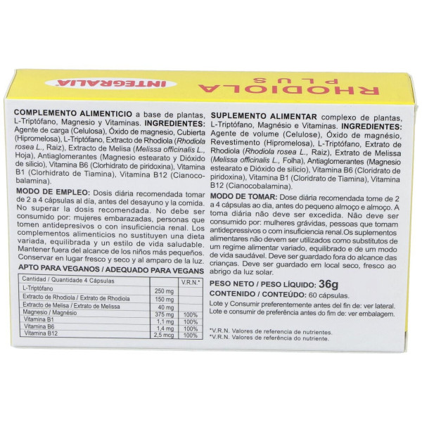 Integralia Rhodiola Plus 60 Capsulas