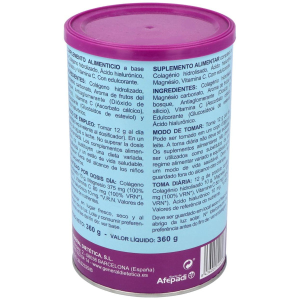 Integralia Colágeno Soluble Plus Hialurónico Magnesio Sabor Frutas Del Bosque 360G