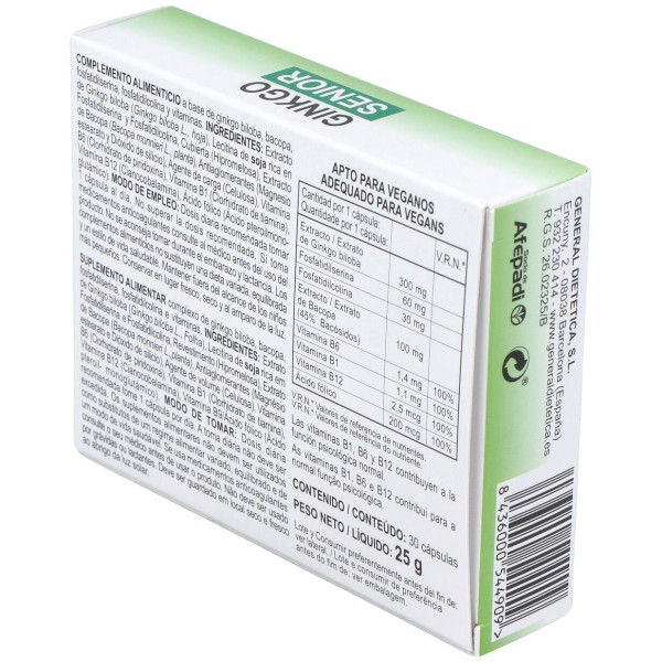 Integralia Ginkgo Senior Complemento Alimenticio 30 Comp