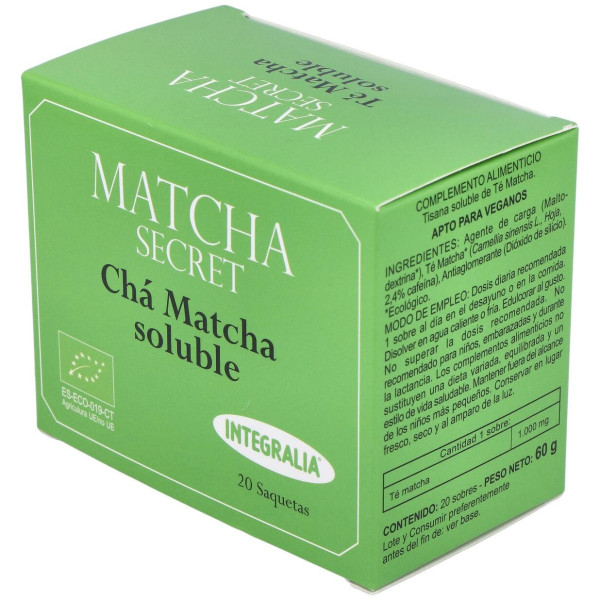 Té Matcha Ecologico Soluble Integralia 20 Sobres