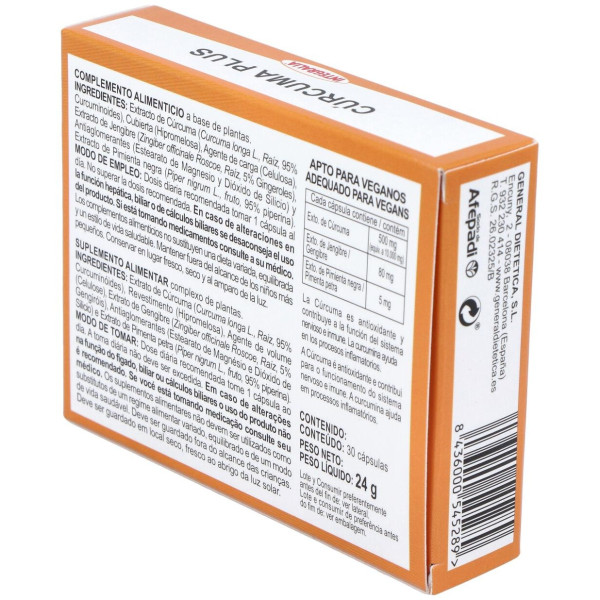 Integralia Curcuma Plus Con Pimienta Negra Y Jengibre 30Caps