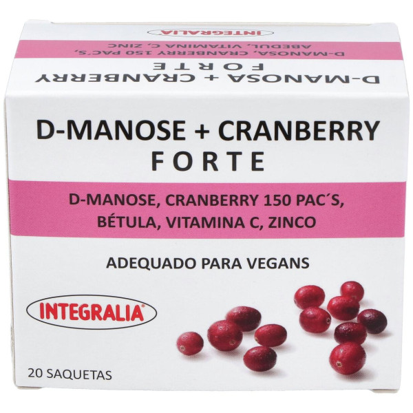 Integralia D-Manosa+Cranberry Forte Abedul Vit C Zinc 20 Sobres