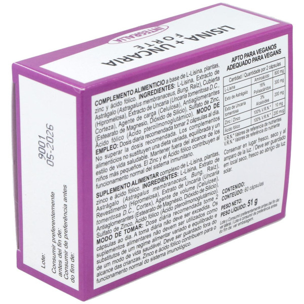 Integralia Lisina + Uncaria Forte 60Caps