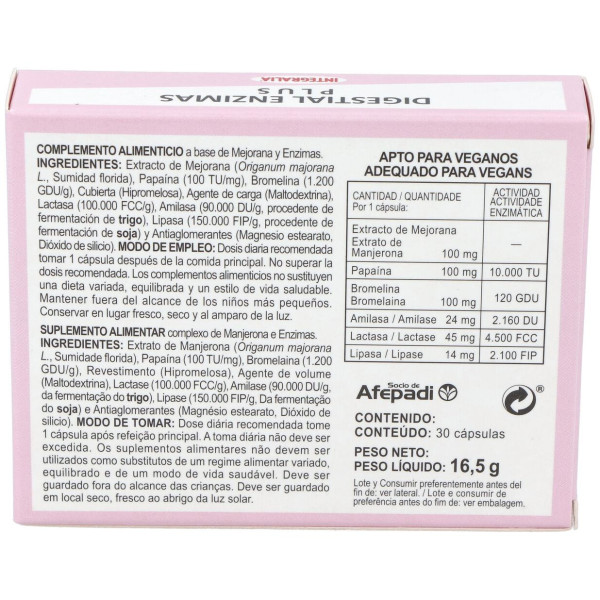 Integralia Digestial Enzimas Plus 30Caps