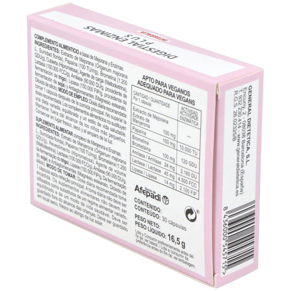 Integralia Digestial Enzimas Plus 30Caps