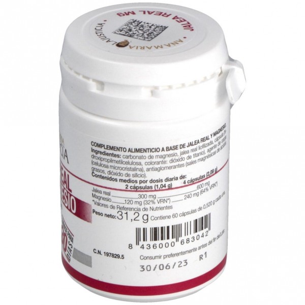 Ana María Lajusticia Jalea Real Con Magnesio, 60 Cápsulas