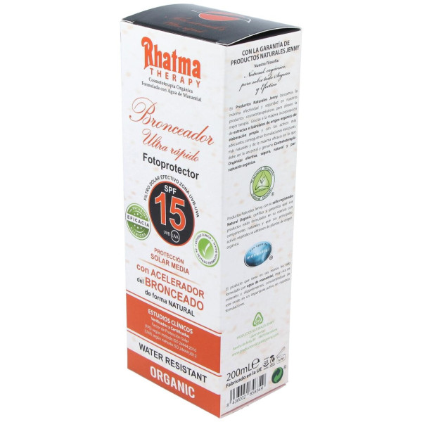 Rhatma Bronceador Solar Ultra Rapido Spf15 200 Ml
